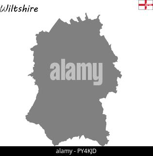 Hohe Qualität Karte handelt es sich um einen zeremoniellen Grafschaft Englands. Wiltshire Stock Vektor
