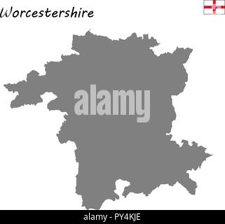 Hohe Qualität Karte handelt es sich um einen zeremoniellen Grafschaft Englands. Worcestershire Stock Vektor