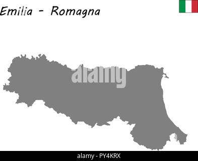 Hohe Qualität Karte von Emilia-Romagna ist eine Region in Italien Stock Vektor