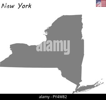 Hohe Qualität Karte der Vereinigten Staaten. New York Stock Vektor