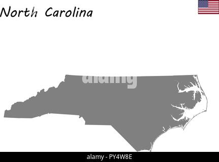 Hohe Qualität Karte der Vereinigten Staaten. North Carolina Stock Vektor