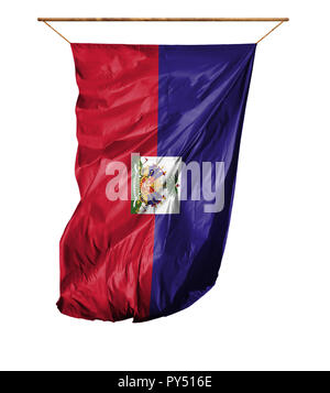 Flagge Haiti. Vertical flag. auf einem weißen Hintergrund. Stockfoto