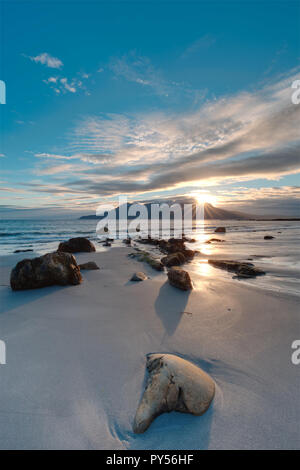 Camas Sgiotaig Strand, Insel Eigg Stockfoto