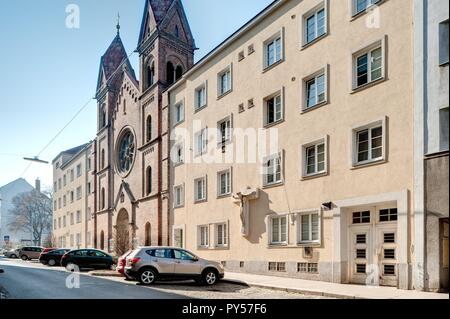Wien, Gemeindebau der Zwischenkriegszeit, ehemaliges Familienasyl St. Richard, einsiedlergasse 9-11, Johann Stöhr Stockfoto