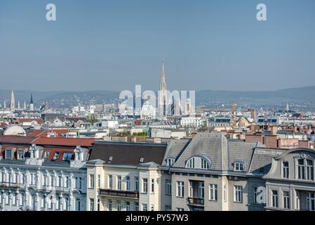 Wien, Stadtpanorama Mit Stephansdom Vom Arenbergpark Stockfoto