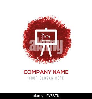 Business graph icon-Rot Aquarell Kreis Splash Stock Vektor