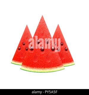 Wassermelone realistische geschnittenes Obst, Vektor Stock Vektor