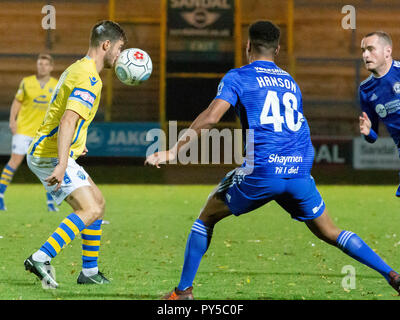 23. Oktober 2018 - FC Halifax Town v Warrington Town AFC-FA-Cup Qualifikationsrunde replay 4. Stockfoto