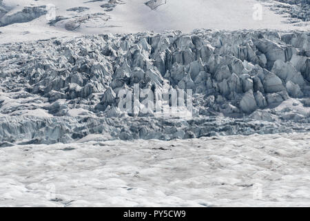 Nahaufnahme des Athabasca Gletscher der Columbia Icefields Stockfoto