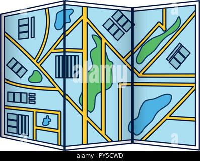 Stadtplan gefaltet Stock Vektor