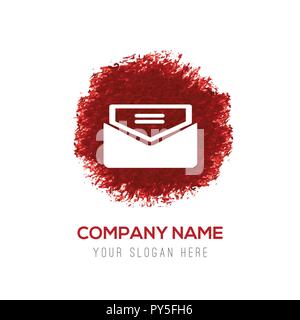 Symbol "E-Mail senden - Rot Aquarell Kreis Splash Stock Vektor