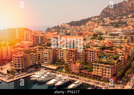 Fontvieille Viertel im Fürstentum Monaco während einer sommerlichen Tag Stockfoto