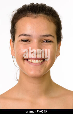 Gesicht der jungen Happy teenage Mädchen lächelnd Stockfoto