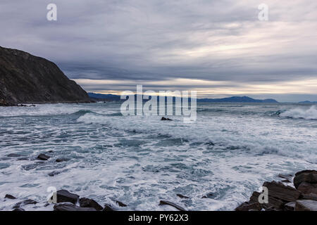 Strand von barrika bei Sonnenuntergang Stockfoto