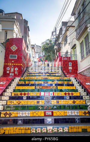 Selaron escadaria Schritte - Rio de Janeiro, Brasilien Stockfoto