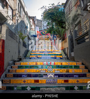 Selaron escadaria Schritte - Rio de Janeiro, Brasilien Stockfoto