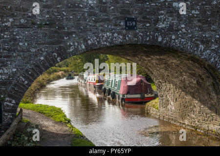 Brücke 159 auf der Monmouthshire und Brecon Canal in der Zentralen Brecon Beacons Powys South Wales Stockfoto