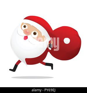 Frohe Weihnachten Charakter Weihnachtsmann Cartoon auf whire Hintergrund Vektor-illustration isolierte Eps 10. Stock Vektor