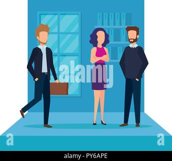 Elegante Business Menschen am Arbeitsplatz Vector Illustration Design Stock Vektor