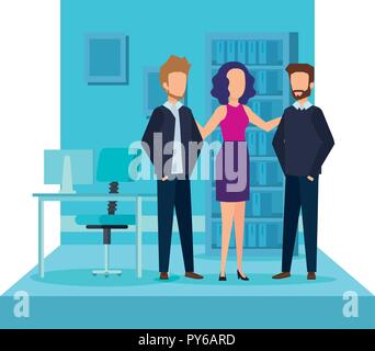 Elegante Business Menschen am Arbeitsplatz Vector Illustration Design Stock Vektor