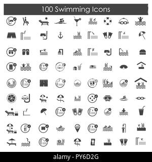 Schwimmbäder Icons Set Vector Stock Vektor