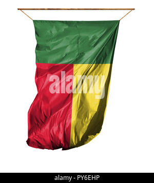 Flagge Benin. Vertical flag. auf einem weißen Hintergrund. Stockfoto