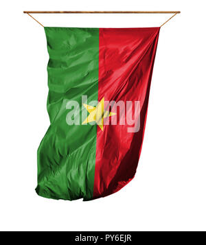 Flagge Burkina Faso. Vertical flag. auf einem weißen Hintergrund. Stockfoto