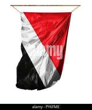 Flagge von Sealand, Fürstentum. Vertical flag. auf einem weißen Hintergrund. Stockfoto