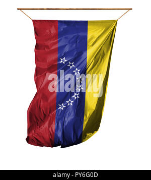 Flagge von Venezuela. Vertical flag. auf einem weißen Hintergrund. Stockfoto