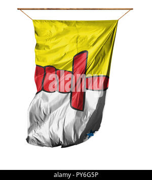 Flagge von Nunavut. Vertical flag. auf einem weißen Hintergrund. Stockfoto