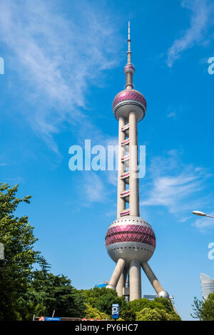 Oriental Pearl Radio- und TV-Tower, Pudong, Shanghai, China, Asien Stockfoto