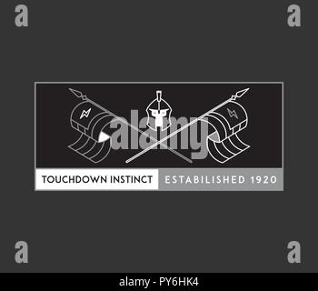 American football Champion flags Weiß auf Schwarz ist ein Vektor Illustration über Sport Stock Vektor