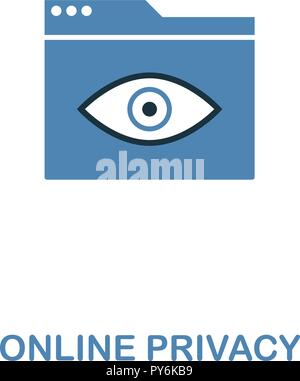 Online Privacy Creative Symbol in zwei Farben. Premium Design von Web Development icons Collection. Online Privacy Symbol für Web design, mobile App Stock Vektor