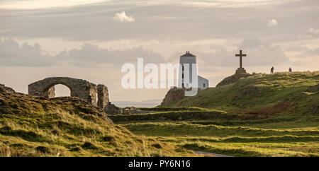 Abendlicht auf llanddwyn Island, Anglesey, North Wales, UK Stockfoto