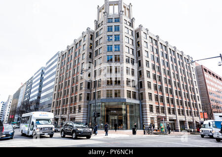 Washington DC, USA - März 9, 2018: 1776 Zeichen auf der Straße Straße in Farragut West Gegend der Stadt, Gebäude Außenfassade Büro bei Tag, archit Stockfoto