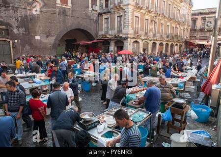 Fischmarkt von Catania, Sizilien Stockfoto