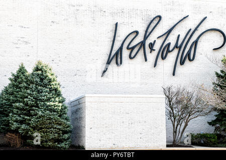 Fairfax, USA - 13. März 2018: Lord & Taylor Department Store, Outlet anmelden Fair Oaks Shopping Mall draußen, im Freien, im Freien Stockfoto