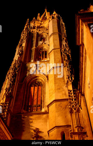 Die Kathedrale von Oviedo bei Nacht Stockfoto