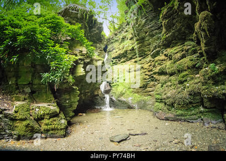 St nectan's Glen Wasserfall in der Nähe von Boscastle und Tintagel, Cornwall, Großbritannien Stockfoto