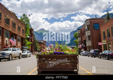 Downtown Telluride im Frühjahr Stockfoto