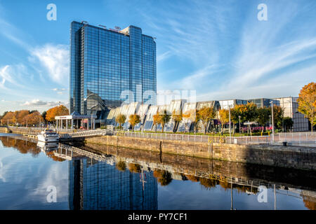 Hotel am Fluss Clyde, Glasgow, Schottland, Großbritannien Stockfoto