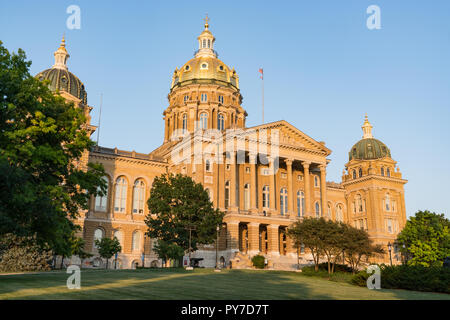 Fassade der Iowa State Capitol Building in Des Moines, Iowa Stockfoto