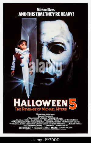 Halloween 5 (1989) von Dominique Othenin-Girard Regie und Hauptdarsteller Donald Pleasence, Danielle Harris, Ellie Cornell und Beau Starr. Michael Myers kehrt wieder seine Nichte zu töten. Stockfoto