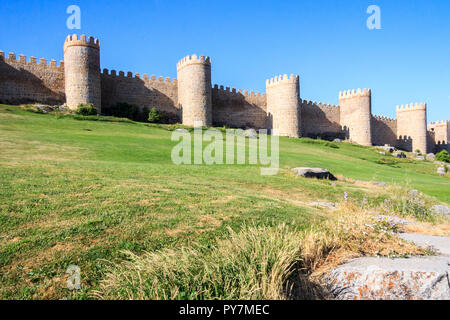 Mittelalterliche Stadtmauern, Avila, Spanien Stockfoto