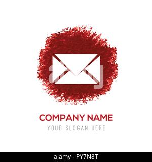 Symbol "E-Mail senden - Rot Aquarell Kreis Splash Stock Vektor