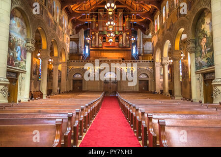 Februar 20, 2018 in Palo Alto/CA/USA - Innenansicht der Gedächtniskirche, Stanford University, San Francisco Bay Area. Stockfoto