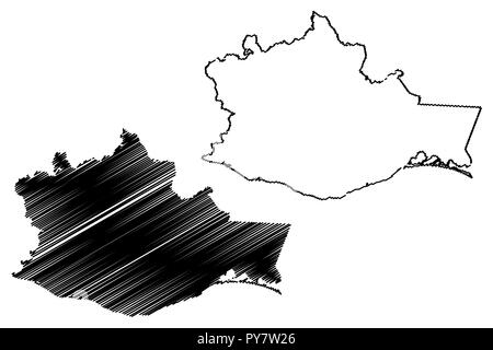 Oaxaca (Vereinigten Mexikanischen Staaten, Mexiko, Bundesrepublik) Karte Vektor-illustration, kritzeln Skizze freien und souveränen Staates Oaxaca Karte Stock Vektor