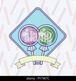 Süße Lutscher mit bandsymbol Vector Illustration Design Stock Vektor