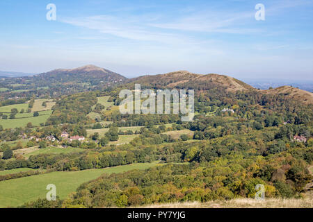 Die Malvern Hills von Hamburg Leuchtfeuer, Herefordshire, England, Großbritannien Stockfoto