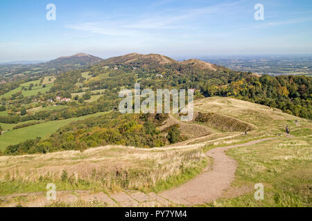 Die Malvern Hills von Hamburg Leuchtfeuer, Herefordshire, England, Großbritannien Stockfoto